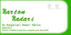 marton madari business card