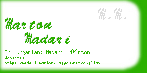 marton madari business card